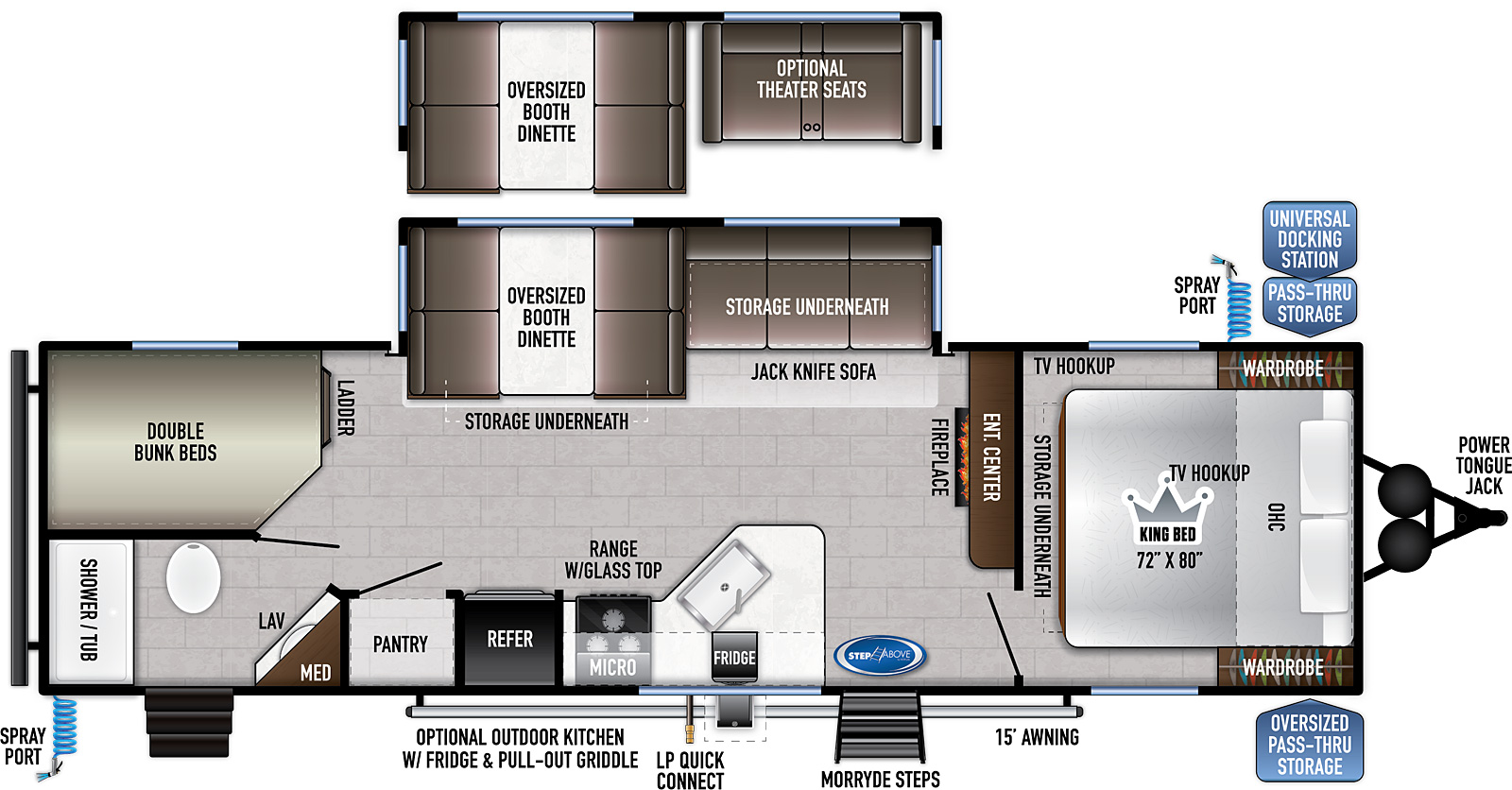 2023 EAST TO WEST RV DELLA TERRA 271BH, , floor-plans-day image number 0